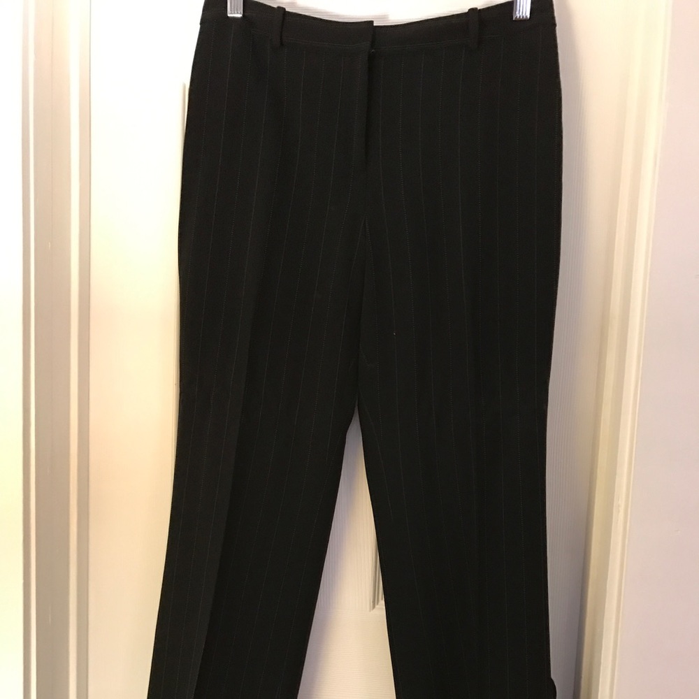Ann Taylor Black pinstripe slacks size 4p